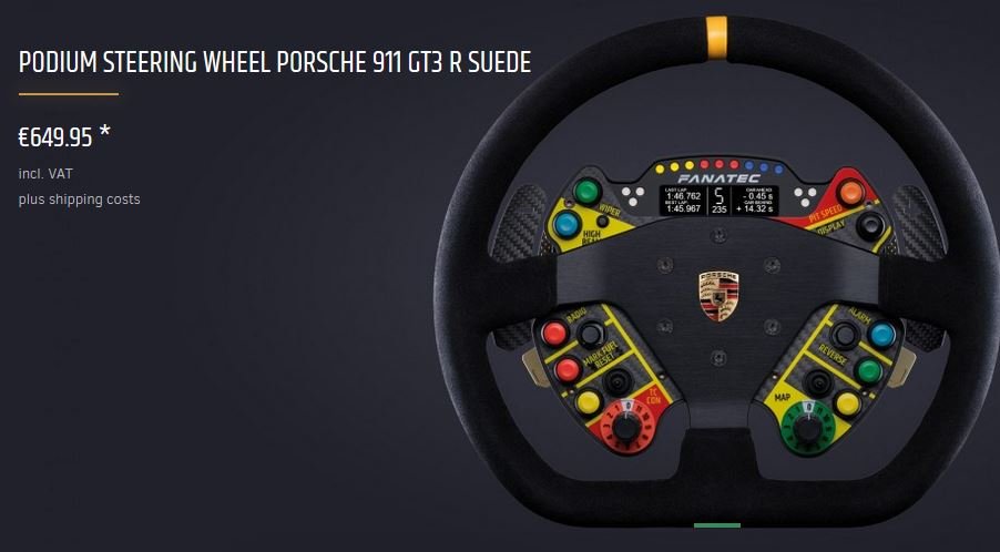 More information about "Fanatec svela il nuovo volante Podium Porsche 911 GT3 R"