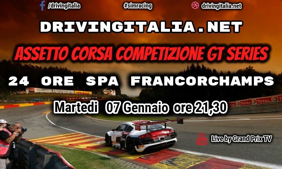 More information about "Cube Controls GT Series: martedi 7 Gennaio la 24 Ore di Spa con AC Competizione!"