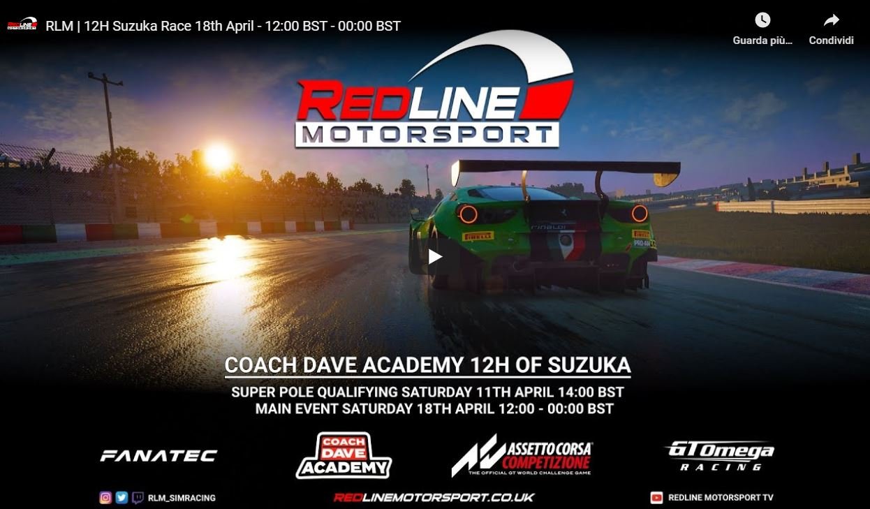 More information about "AC Competizione: Redline Motorsport 12H Suzuka [live 18 Aprile ore 13]"