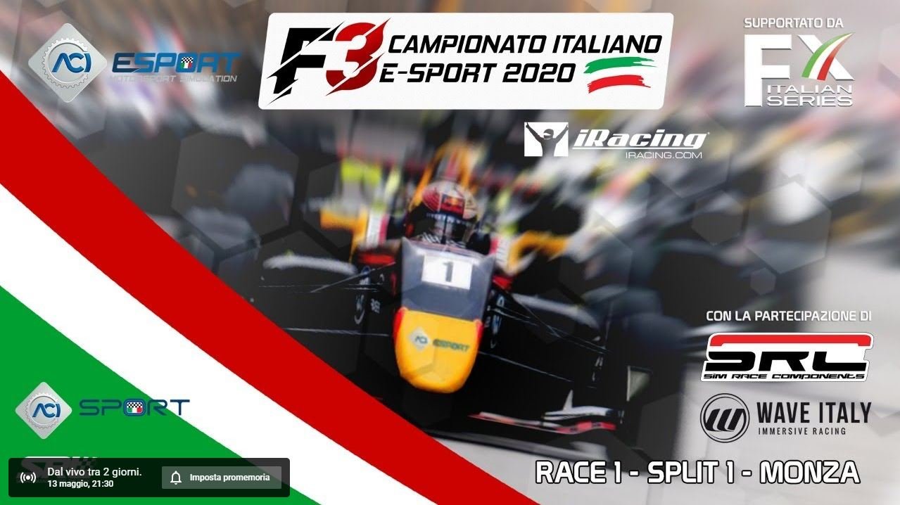 More information about "ACI E-Sport: Campionato Italiano Formula 3 - Imola [22 Luglio 21,30]"