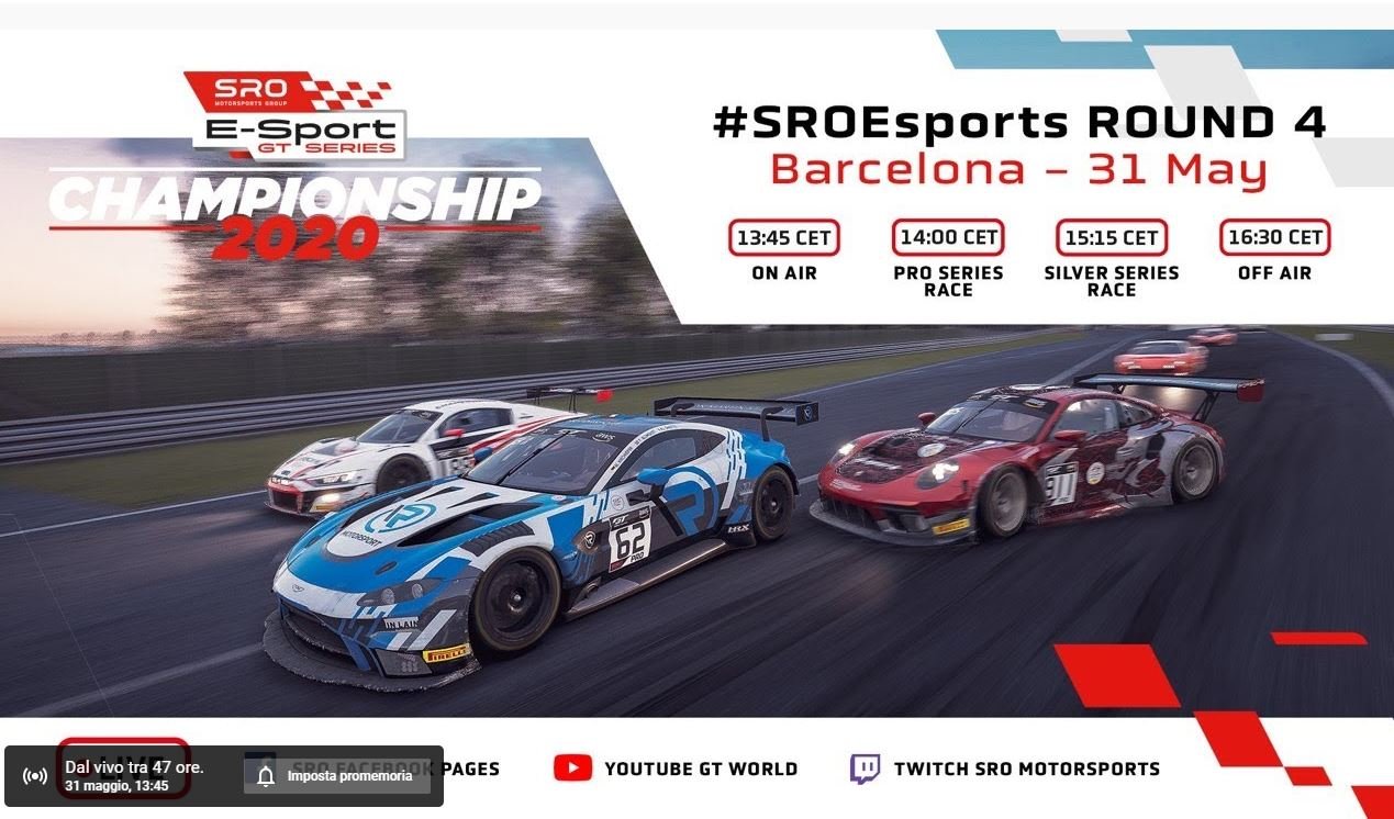 More information about "SRO E-Sport GT Series: il round 4 a Barcellona [31 Maggio ore 13,45]"