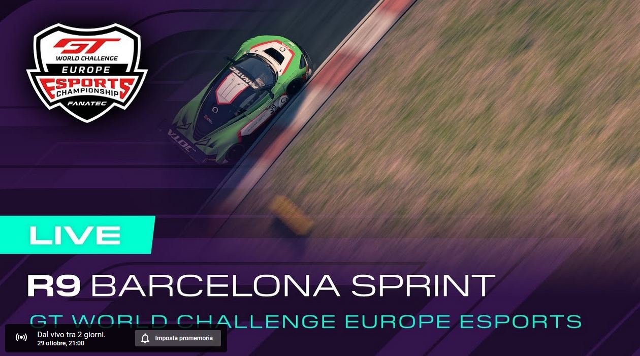 More information about "GT World Challenge Europe Esports: round 9 Barcelona Sprint [29 Ottobre ore 21]"