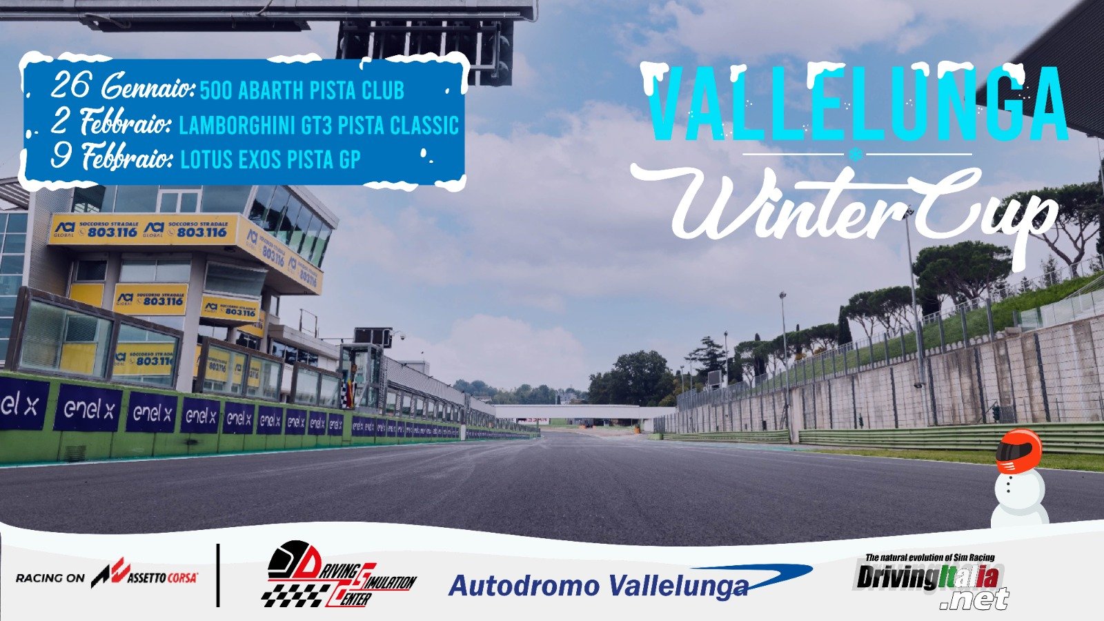 More information about "Vallelunga Winter Cup con Assetto Corsa: in pista al «Piero Taruffi» anche in inverno con il Driving Simulation Center !"