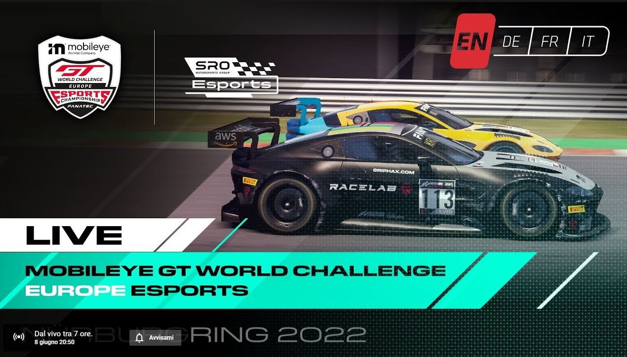More information about "LIVE | Nurburgring | GT World Challenge Europe Esports [8 Giugno ore 21]"