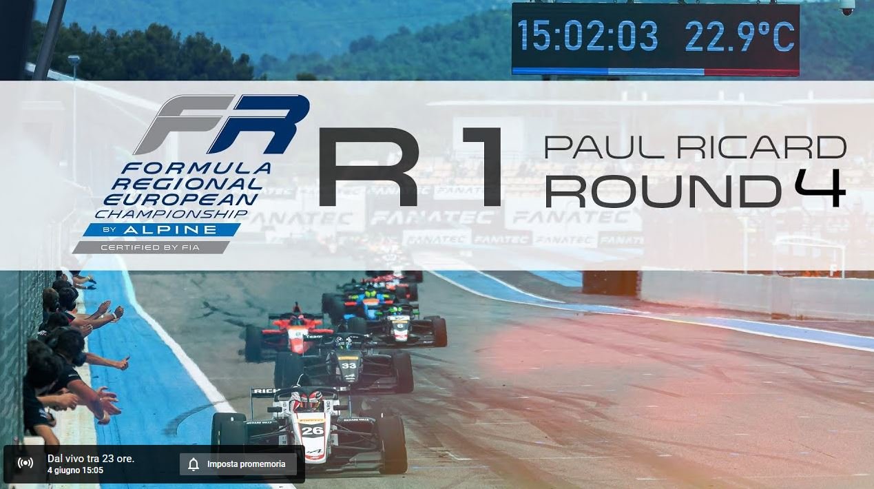 More information about "LIVE: Formula Regional European Championship Paul Ricard [4 Giugno ore 15]"