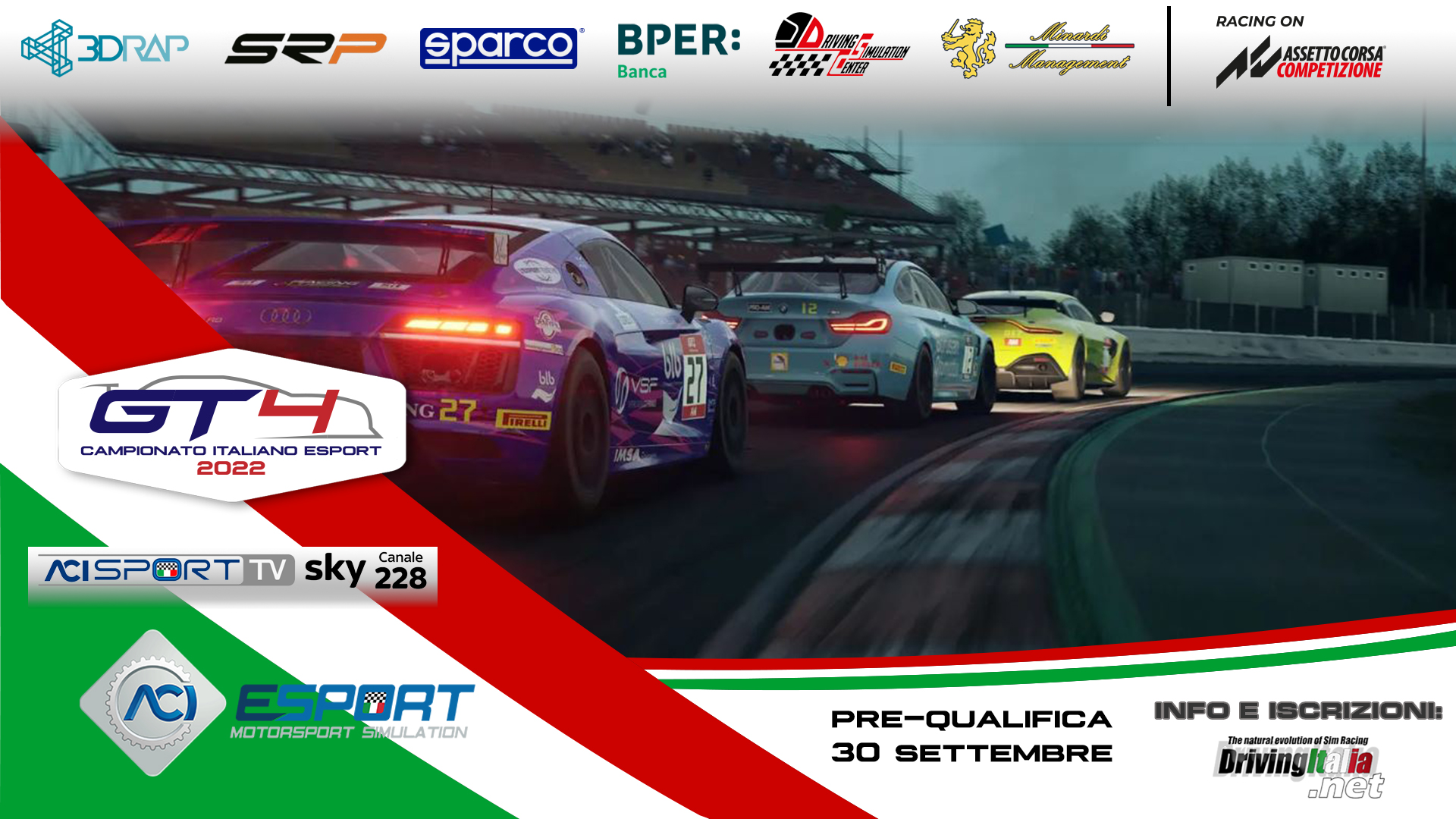More information about "Campionato Italiano GT4 ACI ESport: stasera, mercoledi 21, dalle 21,15 ultimo round AM dal COTA"