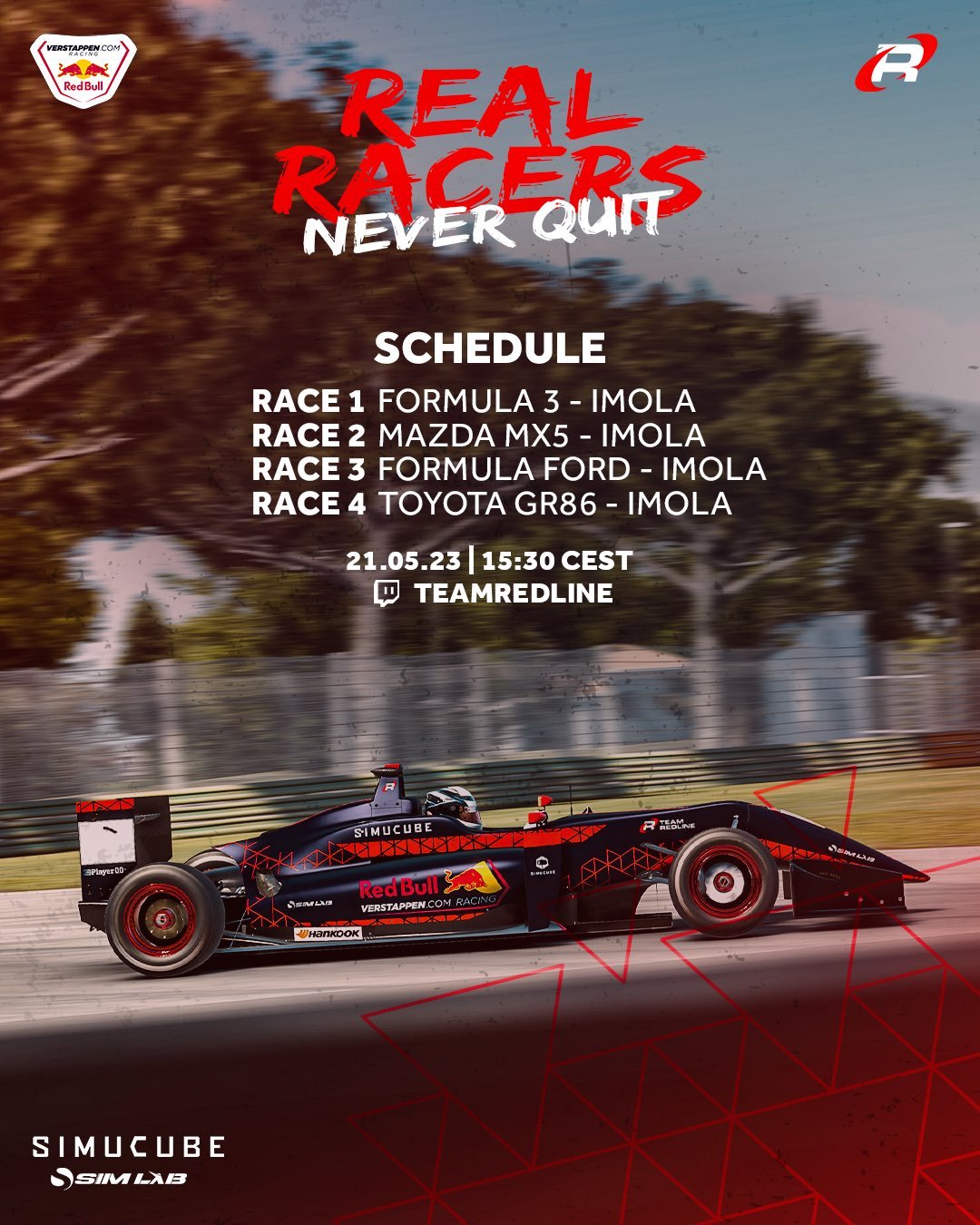 More information about "Real Racers Never Quit: evento iRacing con Verstappen per l'Emilia (21 Maggio ore 15,30)"