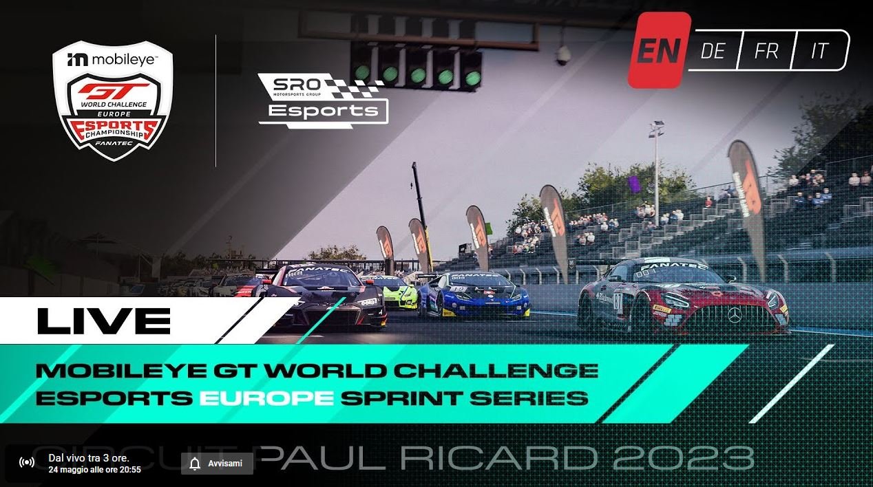 More information about "GT World Challenge Esports Europe Sprint Series: round 2 Paul Ricard"