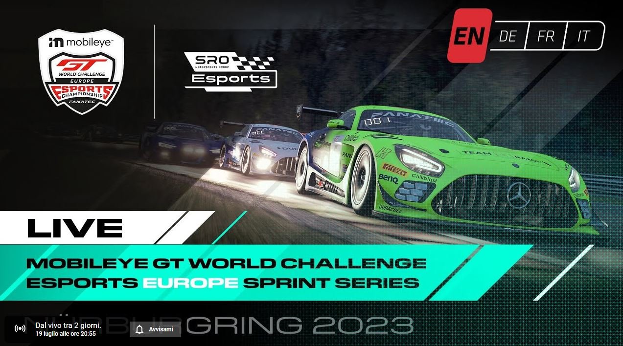 More information about "LIVE | GT WORLD CHALLENGE ESPORTS EUROPE SPRINT SERIES"