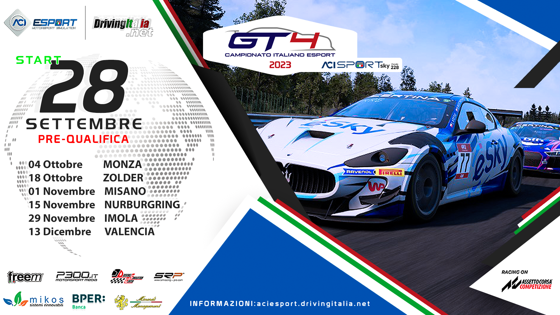 More information about "Campionato Italiano GT4 Sprint ACI ESport: 140 piloti iscritti, sarà prequalifica infuocata!"