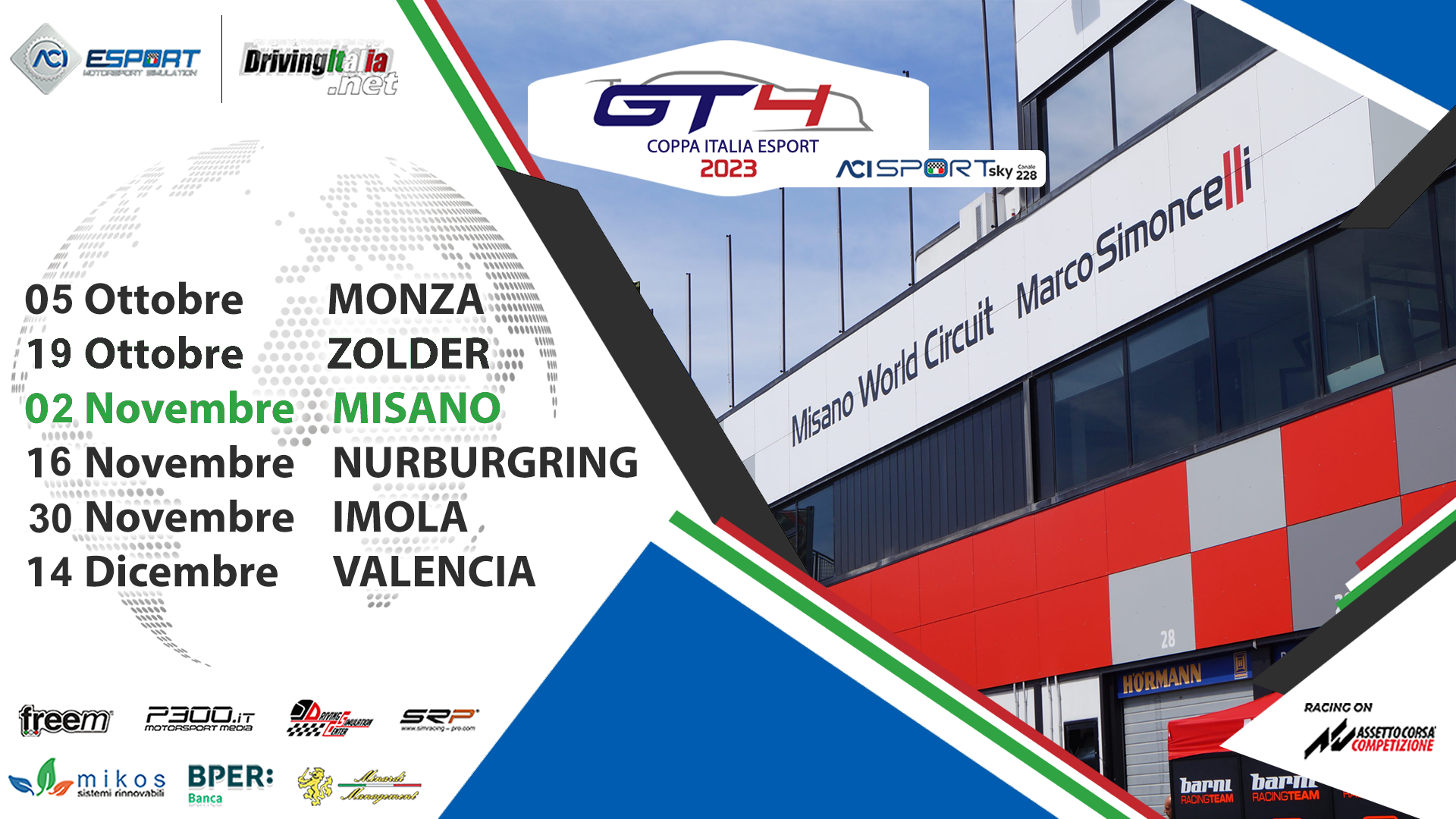More information about "Coppa Italia GT4 Sprint ACI Esport: stasera (giovedi 2) il round in notturna a MISANO"
