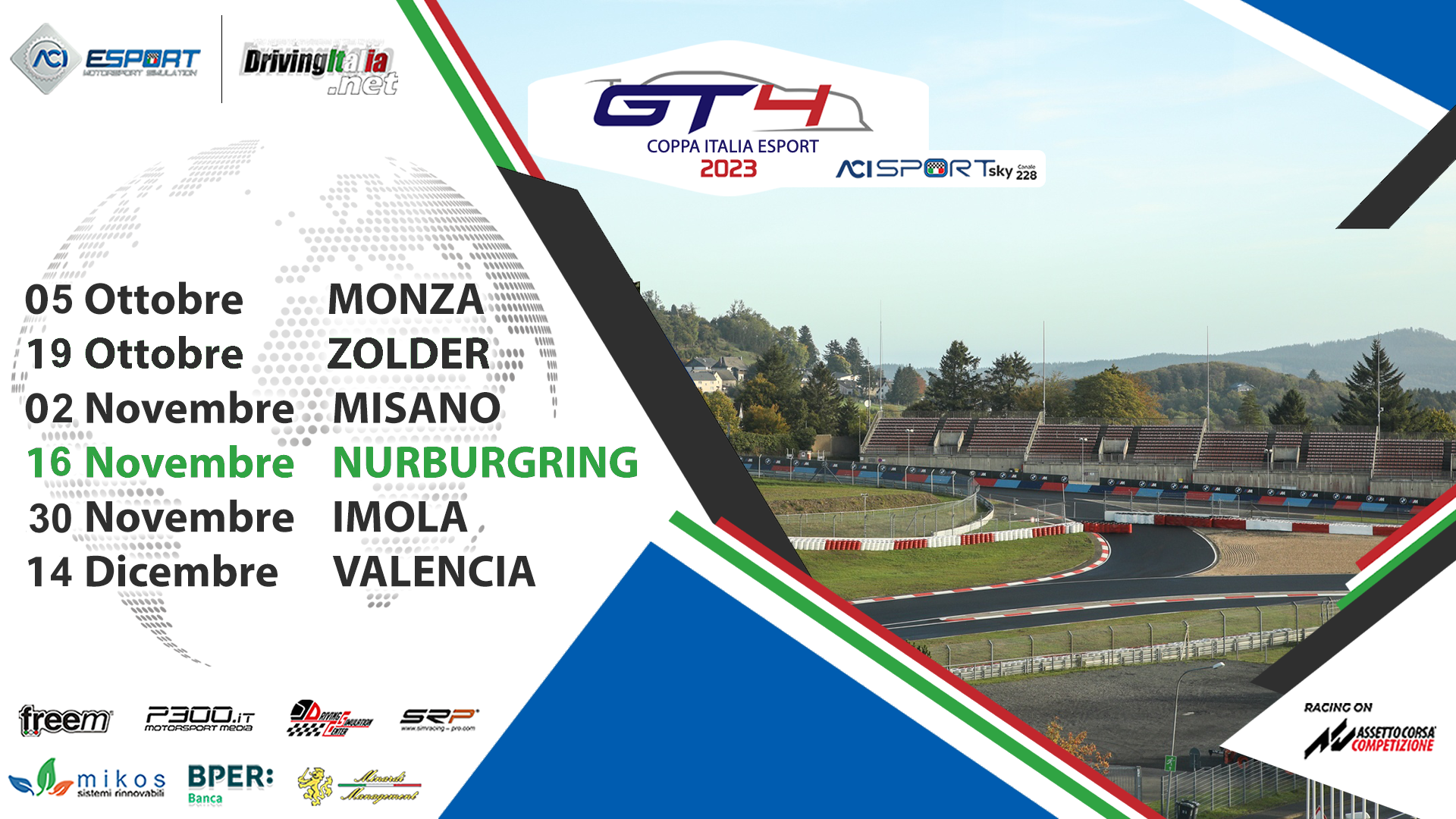 More information about "Coppa Italia GT4 Sprint ACI Esport: stasera (giovedi 16) il round 4 al Nurburgring"