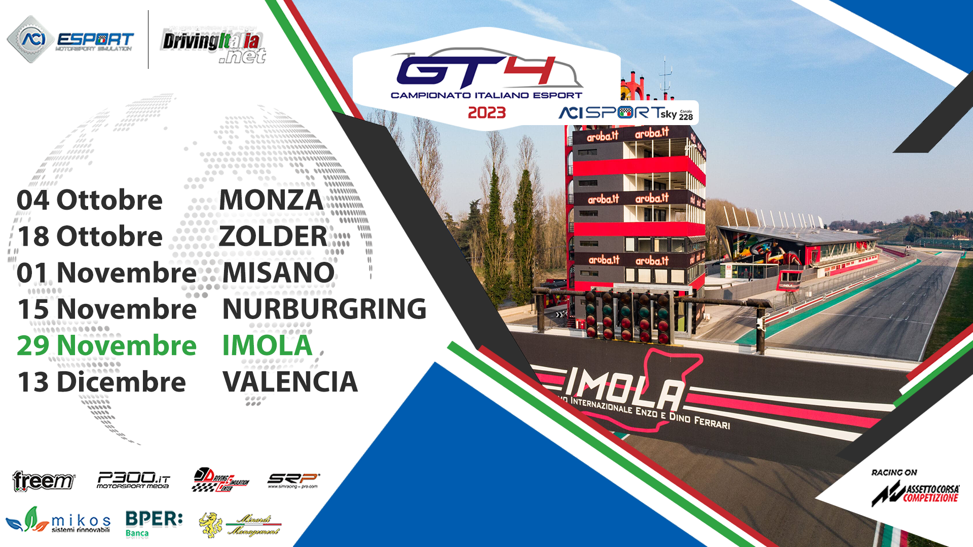 More information about "Campionato Italiano GT4 Sprint ACI Esport: stasera (mercoledi 29) il round 5 a Imola"