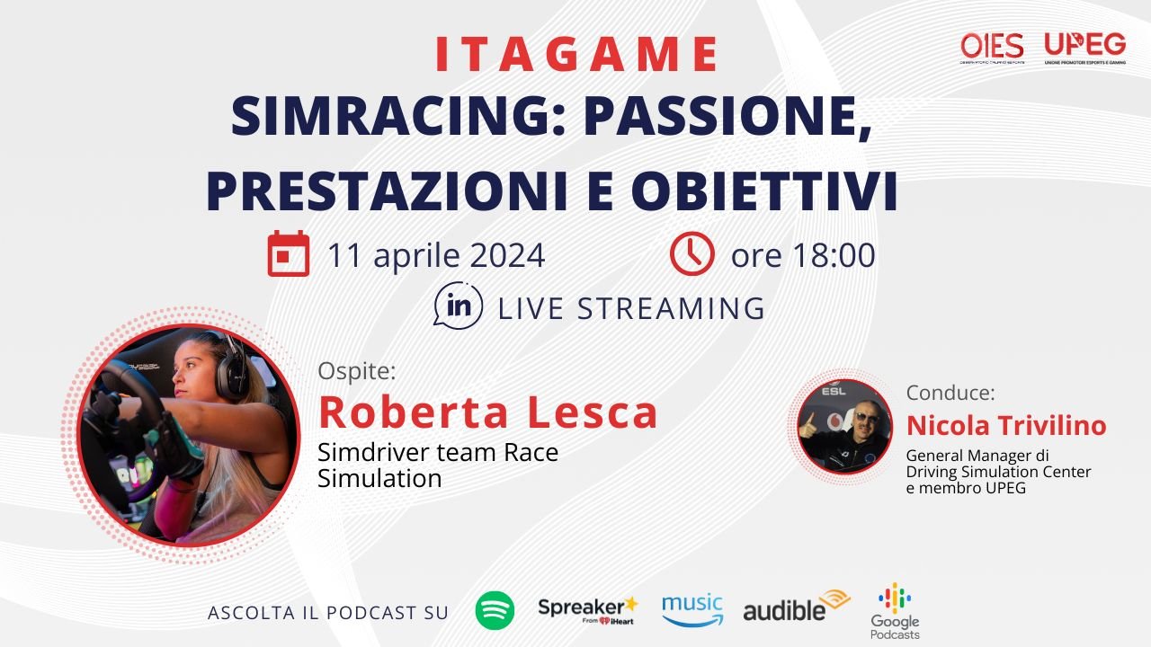 More information about "OIES Talk Simracing Italia: Giovedi 11 ore 18 live con Roberta Lesca, quando il simracing è al femminile"