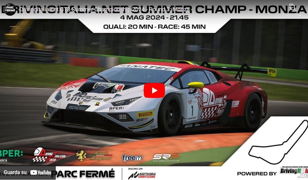 More information about "AC Competizione: campionato GT3 4FUN, Round 3 Monza LIVE stasera!"
